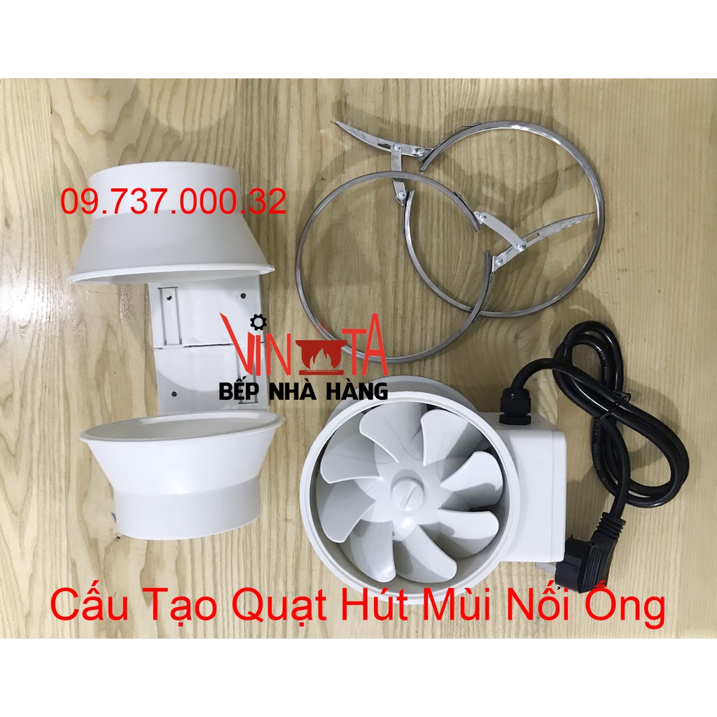 Quạt hút mùi nối ống phi 100 mm, quạt hút mùi nhà vệ sinh, quạt thông gió nối ống tròn âm trần treo tường