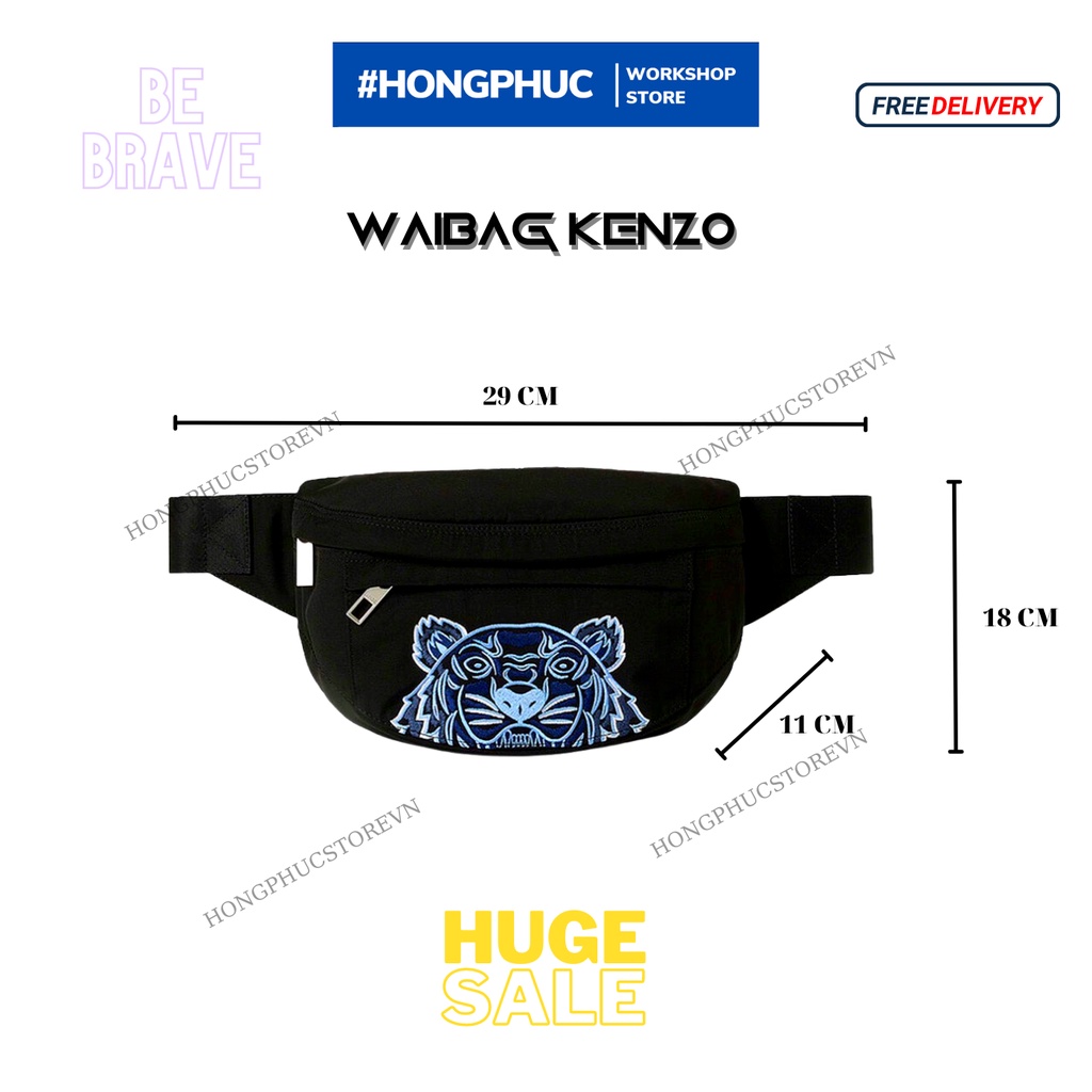 Túi bao tử kenzzo unisex nam nữ waistbag tiện dụng, có thể đeo chéo - HÀNG XUẤT XỊN