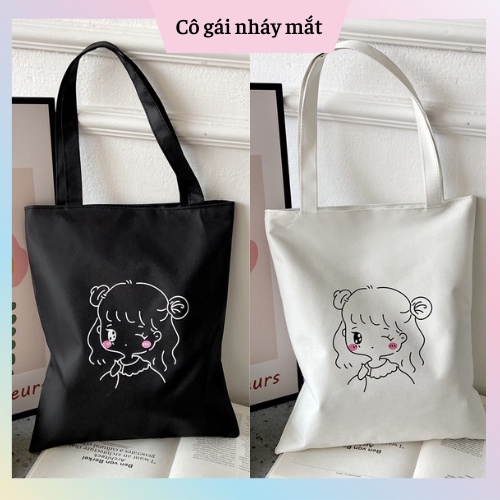 Túi Tote Có Khoá 2 Lớp In Hình Siêu Đẹp