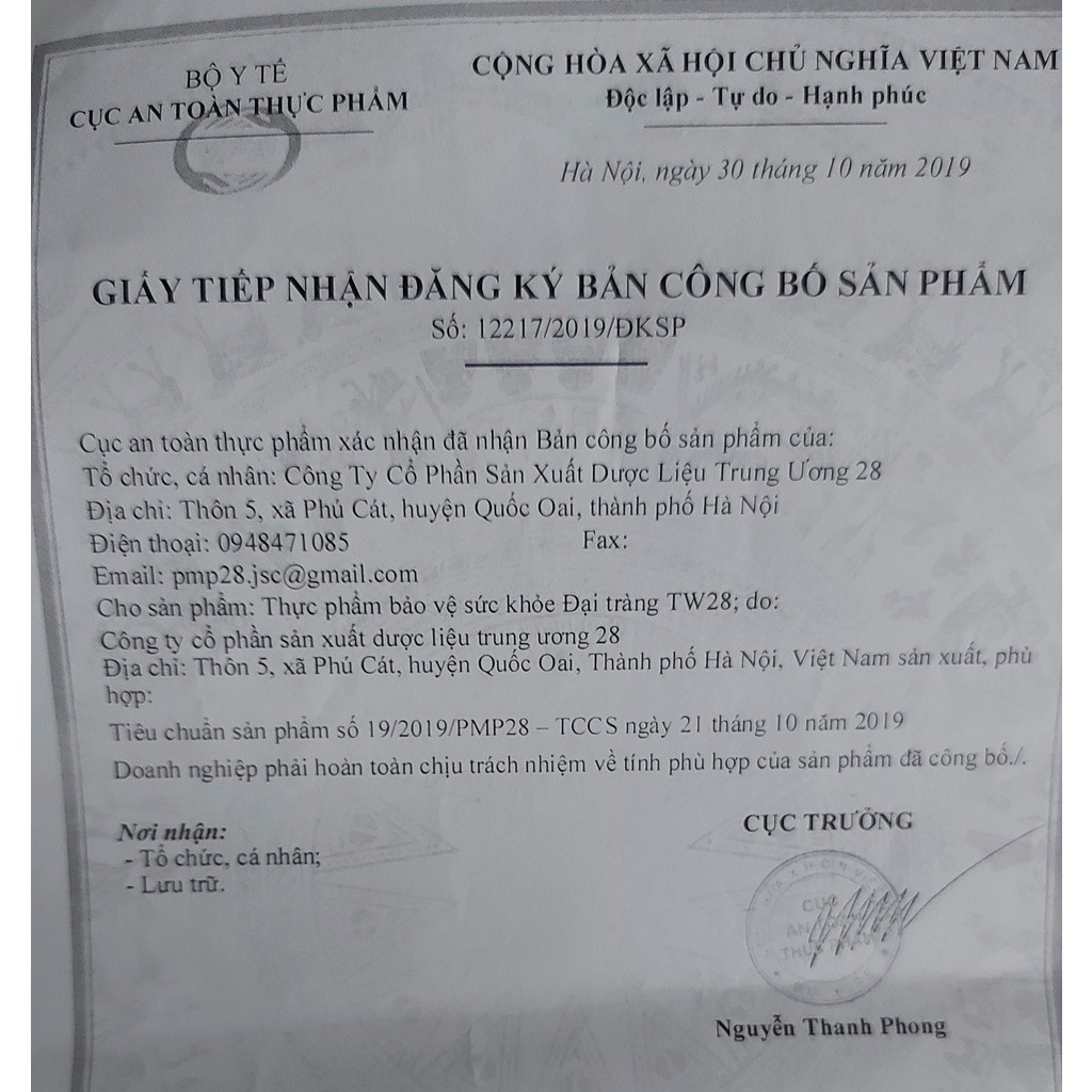 Thực phẩm hỗ trợ Viêm Đại Tràng TW28 [ chính hãng ]