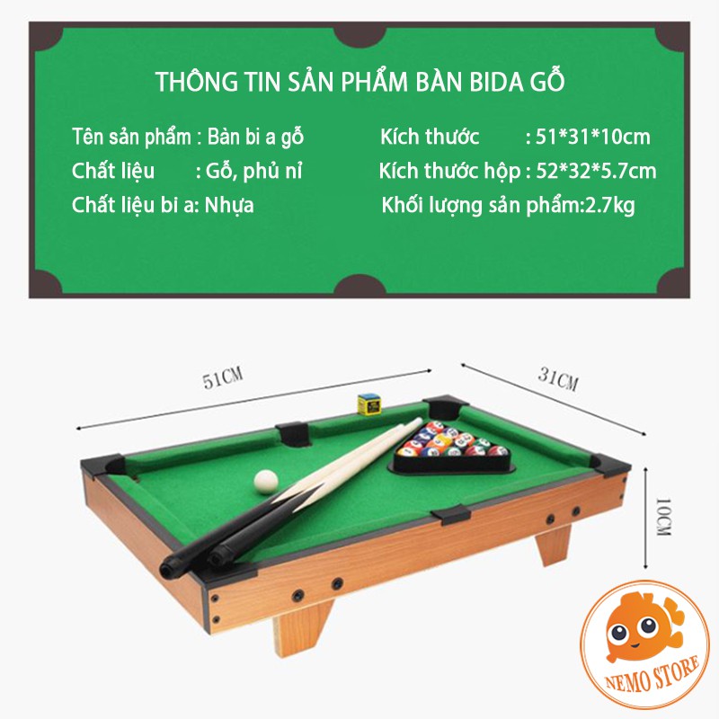 Bàn bi a mini giá rẻ bằng gỗ - Bàn bida mini cho người lớn và trẻ em đồ chơi trong phòng cỡ lớn size