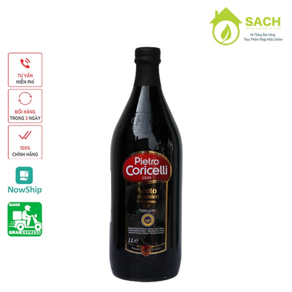 Dấm Balsamic Kojin Dấm Nho Thơm Cao Cấp Balsamic Vinegar Nhãn Hiệu Pietro Coricelli 1000ml