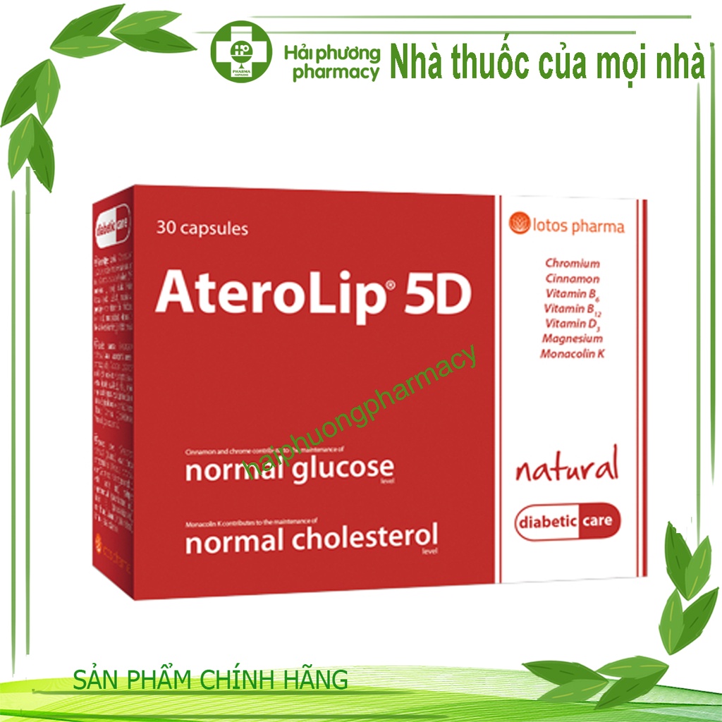 AteroLip 5D 30 viên giúp cải thiện đường huyết , chỉ số cholesterol trong máu