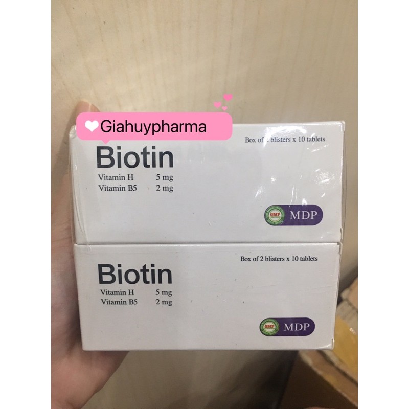 Biotin 5mg viên uống chống rụng tóc ,da tiết bã nhờn