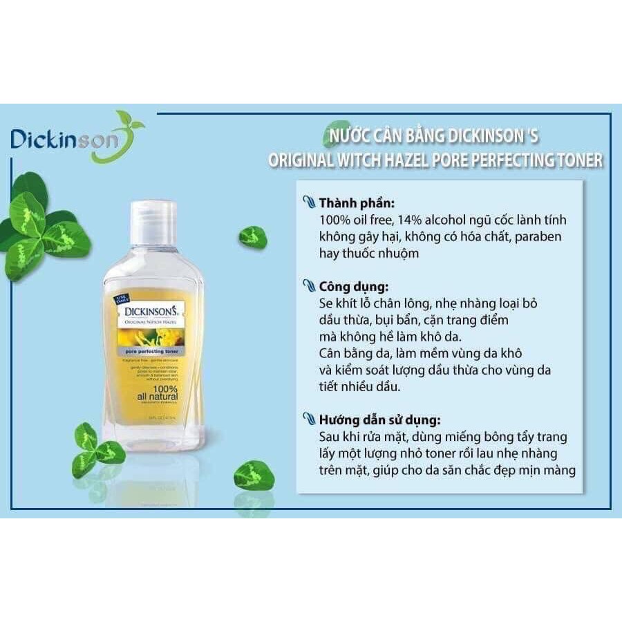 Nước Cân Bằng Da Dickinson’s Original Witch Hazel Pore Perfecting Toner 237ml