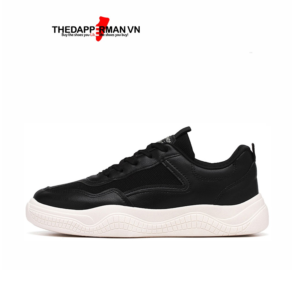 Giày thể thao sneaker nam THEDAPPERMAN CS02 chất liệu da, đế cao su nhiệt dẻo, êm chân, chống trơn trượt, màu đen