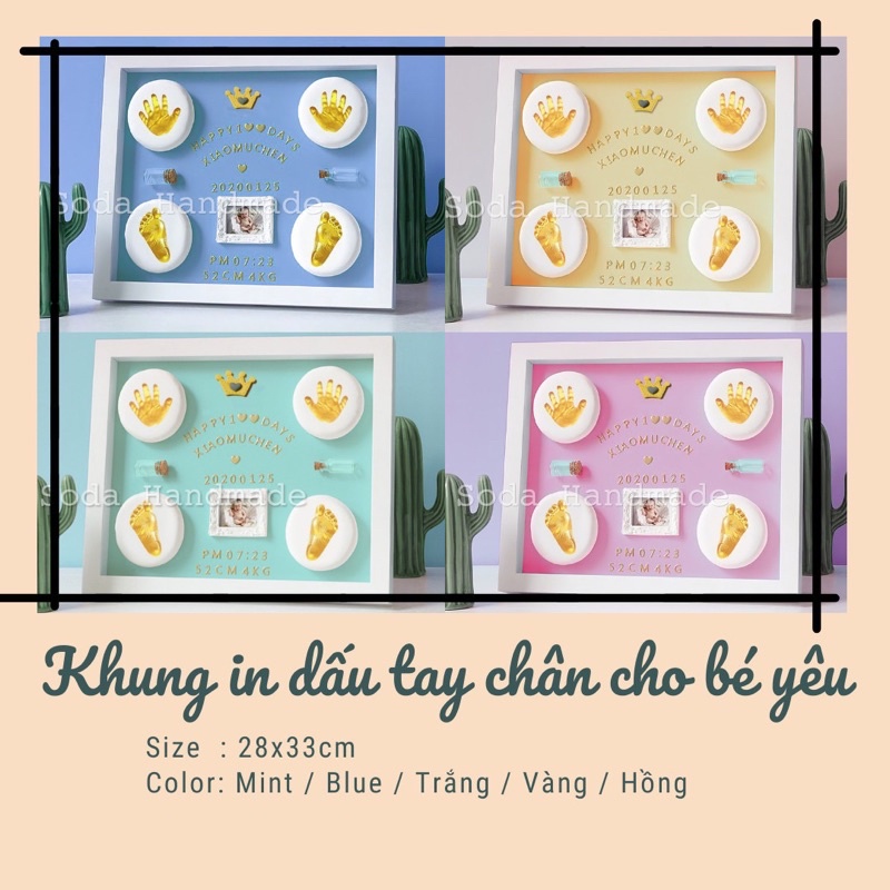 [Hàng sẵn]  Khung in dấu chân tay cho bé yêu