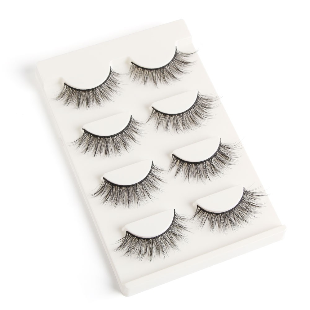 MAGEFY Bộ 4 Cặp 3D Lông Mi Giả /3D 4PCS  Fashion Eyelashessiêu phẩm cho đôi mắt long lanh có thể tái sử dụng lông mi mềm sợi tơi, có độ cong sẵn