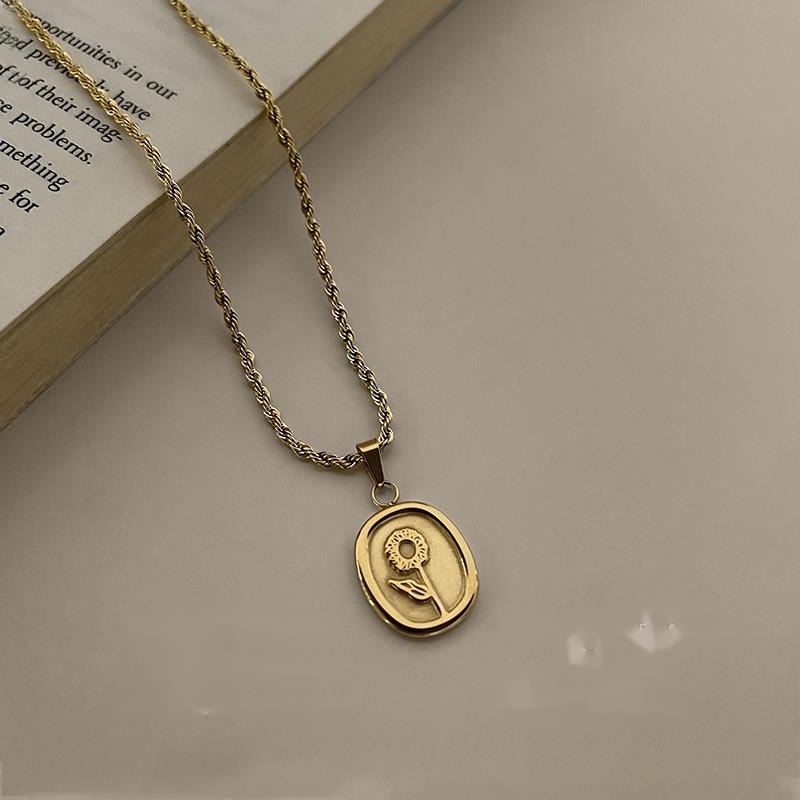 Vòng cổ Mặt Hình Hoa Hướng Dương Phong Cách Hàn Quốc Cổ Điển Sang Trọng