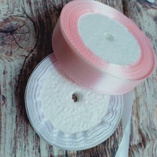 1 cuộn Dây Ruy băng lụa bản 2cm màu trắng màu hồng