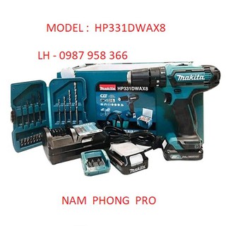 Máy khoan vặn vít dùng pin 12V Makita HP331DWAX8