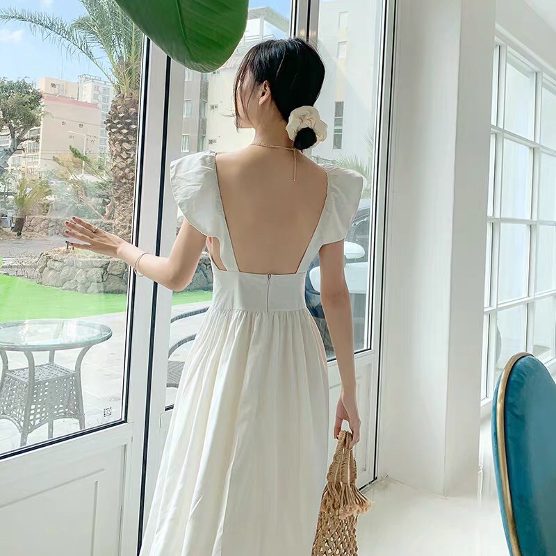 SẴN - Váy maxi trắng phong cách tiểu thư Hàn Quốc | BigBuy360 - bigbuy360.vn