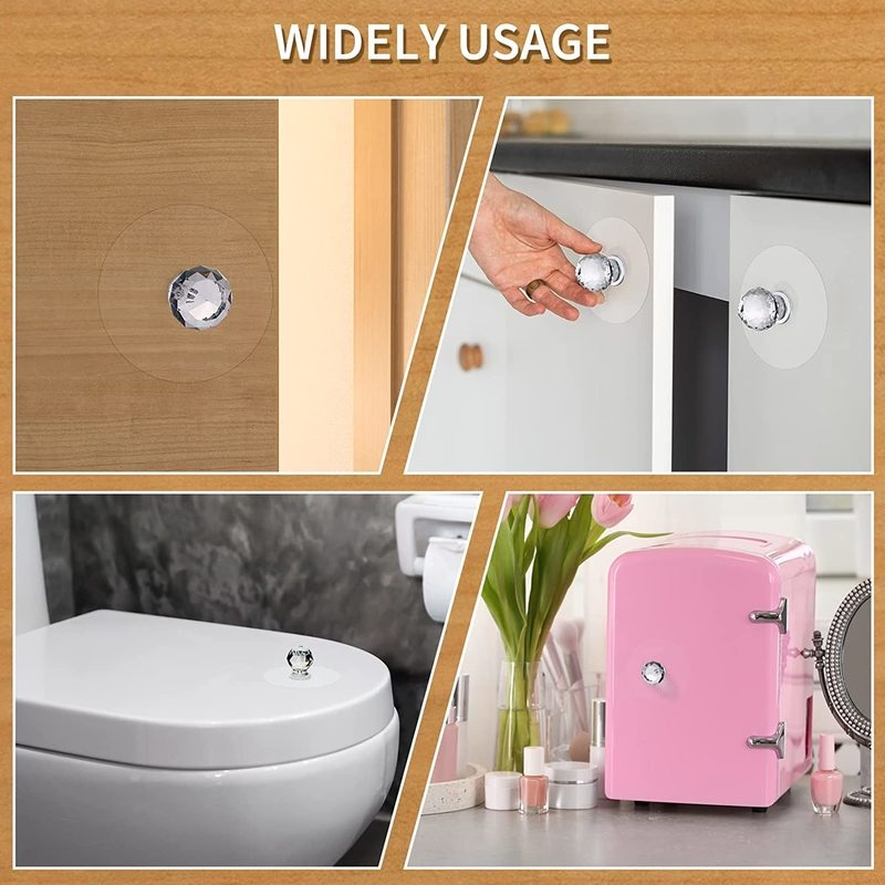 Set 2 Tay Nắm Ngăn Kéo Tủ Bằng Acrylic Trong Suốt Chống Nước Đa Năng