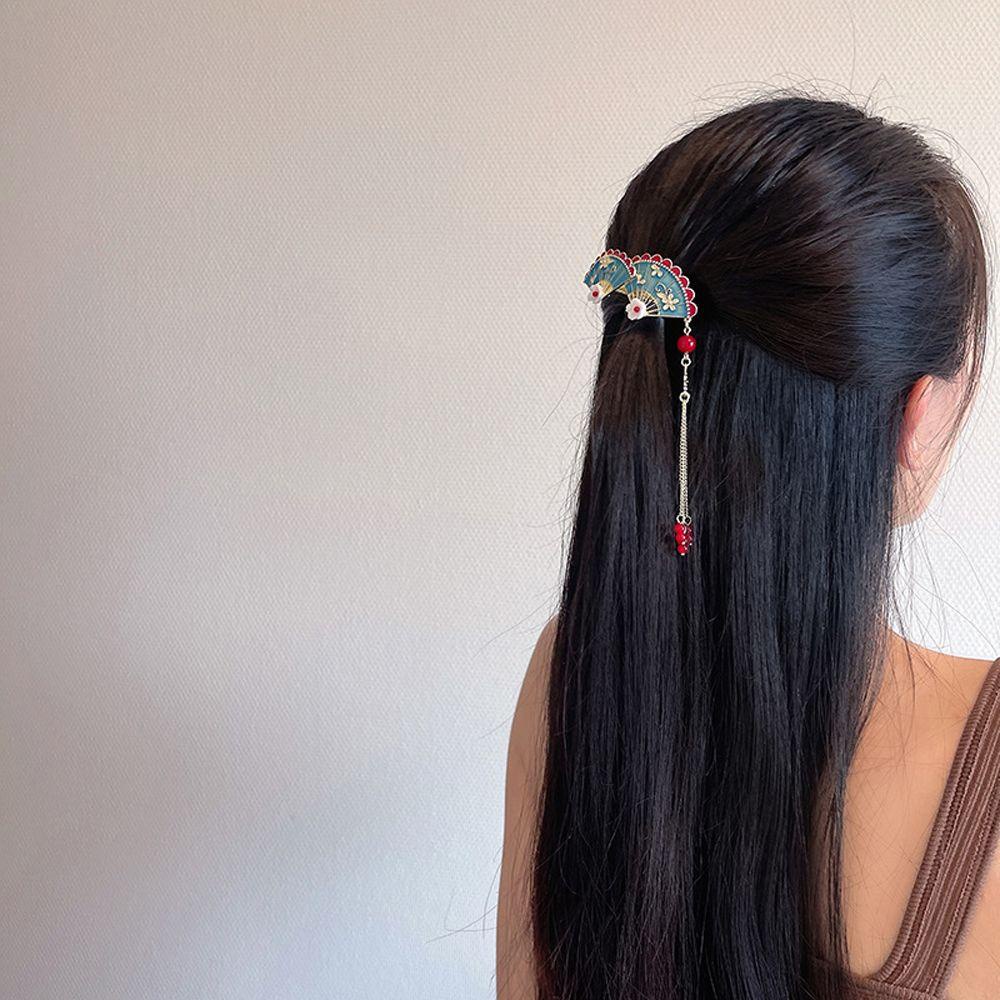 Kẹp Tóc Phối Tua Rua Sau Lưng Phong Cách Pháp Thanh Lịch Cho Nữ