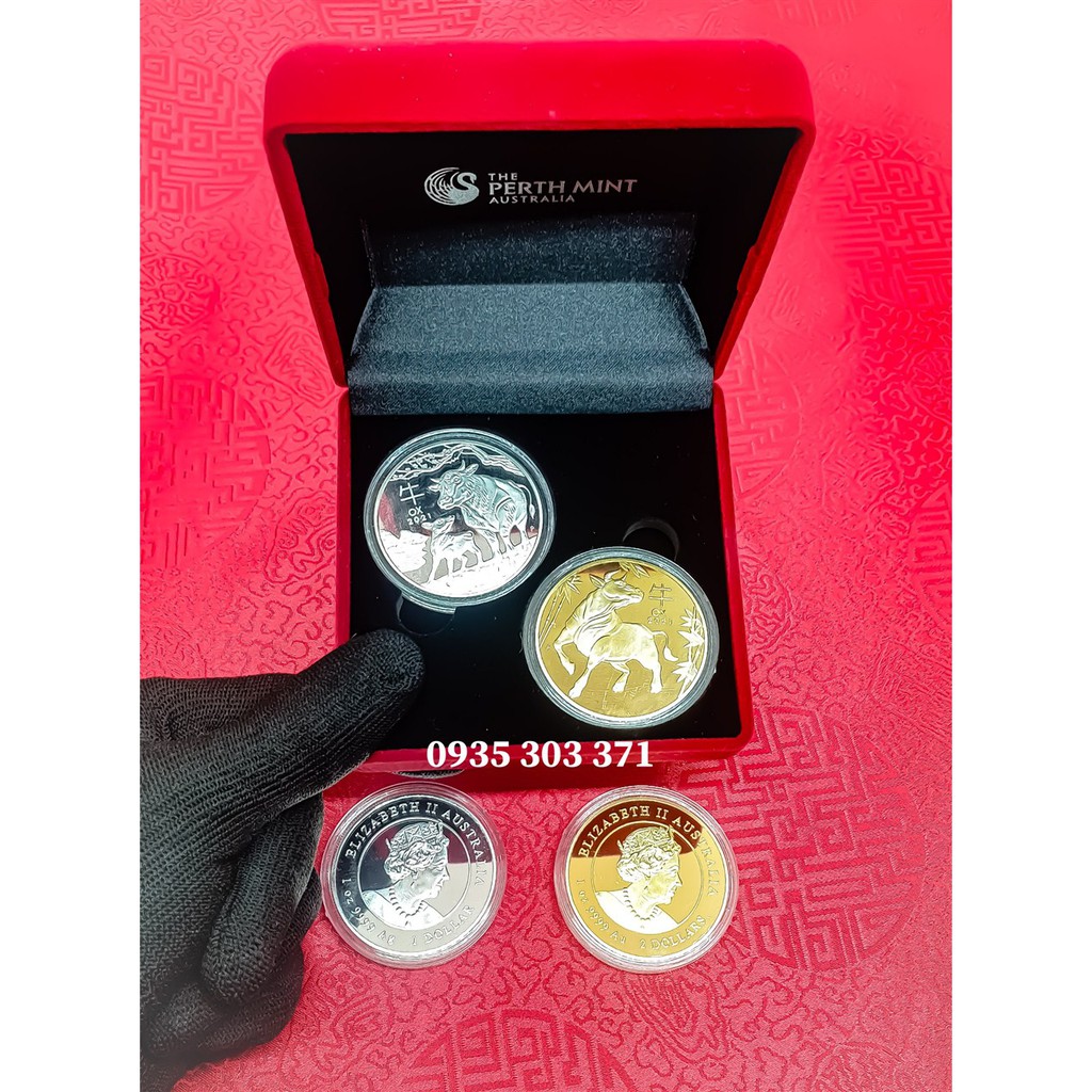 [QUÀ TẾT 2021] Cặp Đồng Xu Hình Con Trâu Quà Phong Thủy Năm 2021