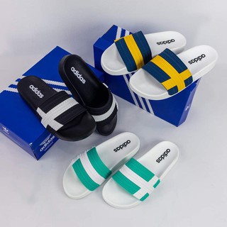 Dép nam adidas cờ thụy điển ❤️freeship❤️ dép nam quai ngang full size unisex hót trend ảnh thật