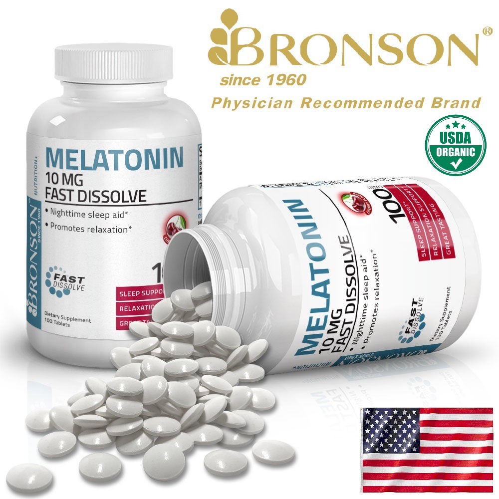 Organic Vitamins Melatonin Fast Dissolve 10mg - 100 viên Mỹ - Giúp ngủ ngon