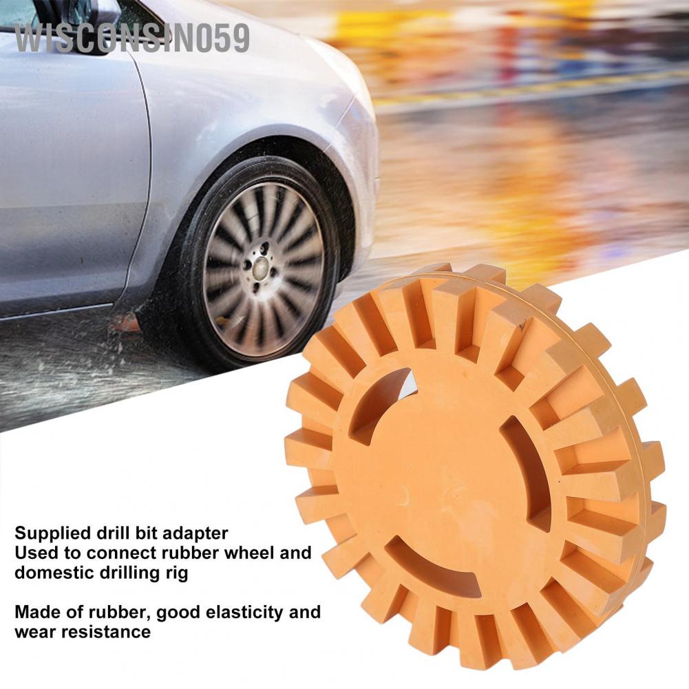 Wisconsin059 4in Sticker Remover Rubber Eraser Wheel Adhesive Car Decal Pneumatic Removal Tool with Adapter