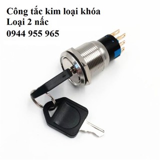 Công tắc kim loại chìa khóa 19mm 22mm 12V  chống nước chống gỉ sét