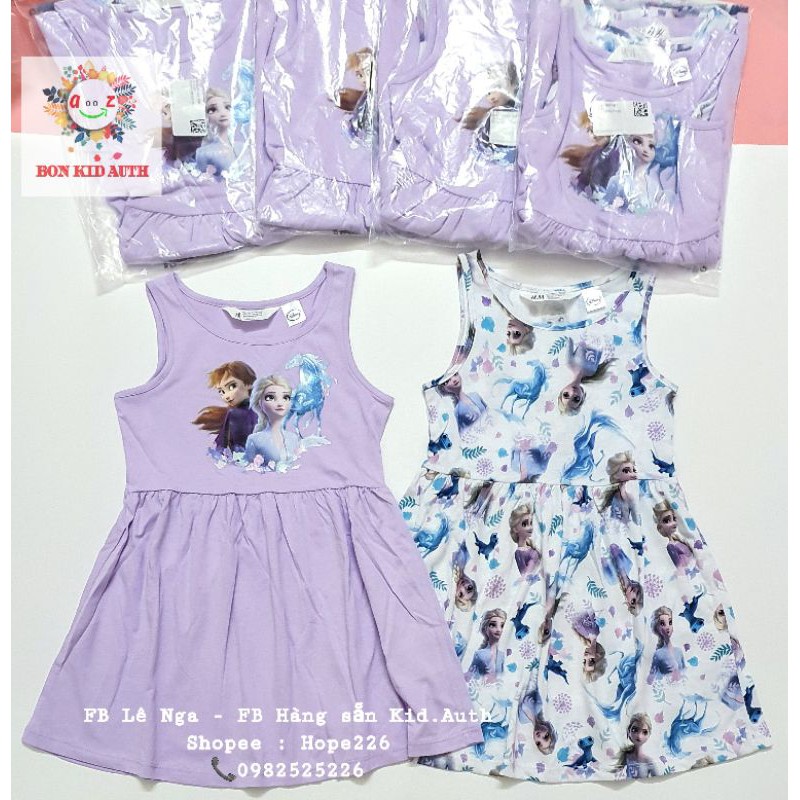 [THANH LÝ XẢ] Set 2 váy Elsa tím HM Us hãng bỏ tag giấy, nguyên túi đủ tag vải sz 2-4y, 4-6y