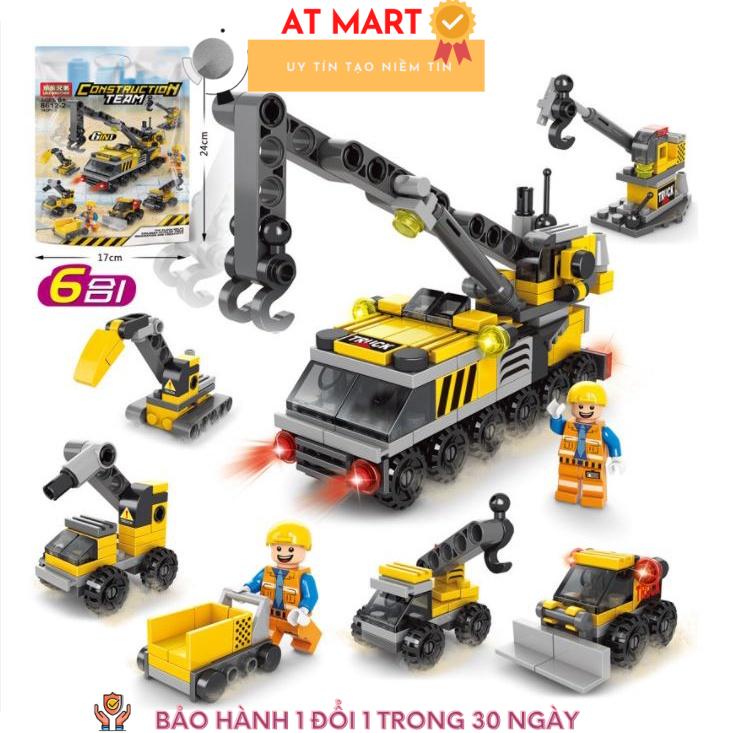 Bộ xếp hình Lego Xe Cần Cẩu, đồ chơi Lego cho bé 142 chi tiết 5.0 [Ảnh thật]