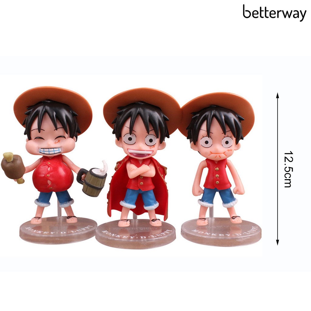 Set 3 Mô Hình Nhân Vật Luffy Đồ Chơi Chất Lượng Cao