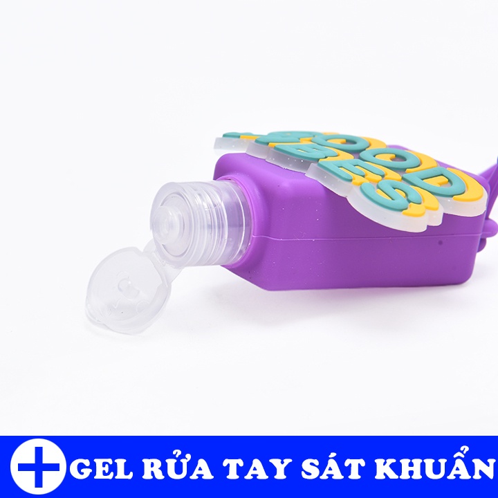Móc khóa chai gel rửa tay kháng khuẩn hoạt hình cute tiện dụng