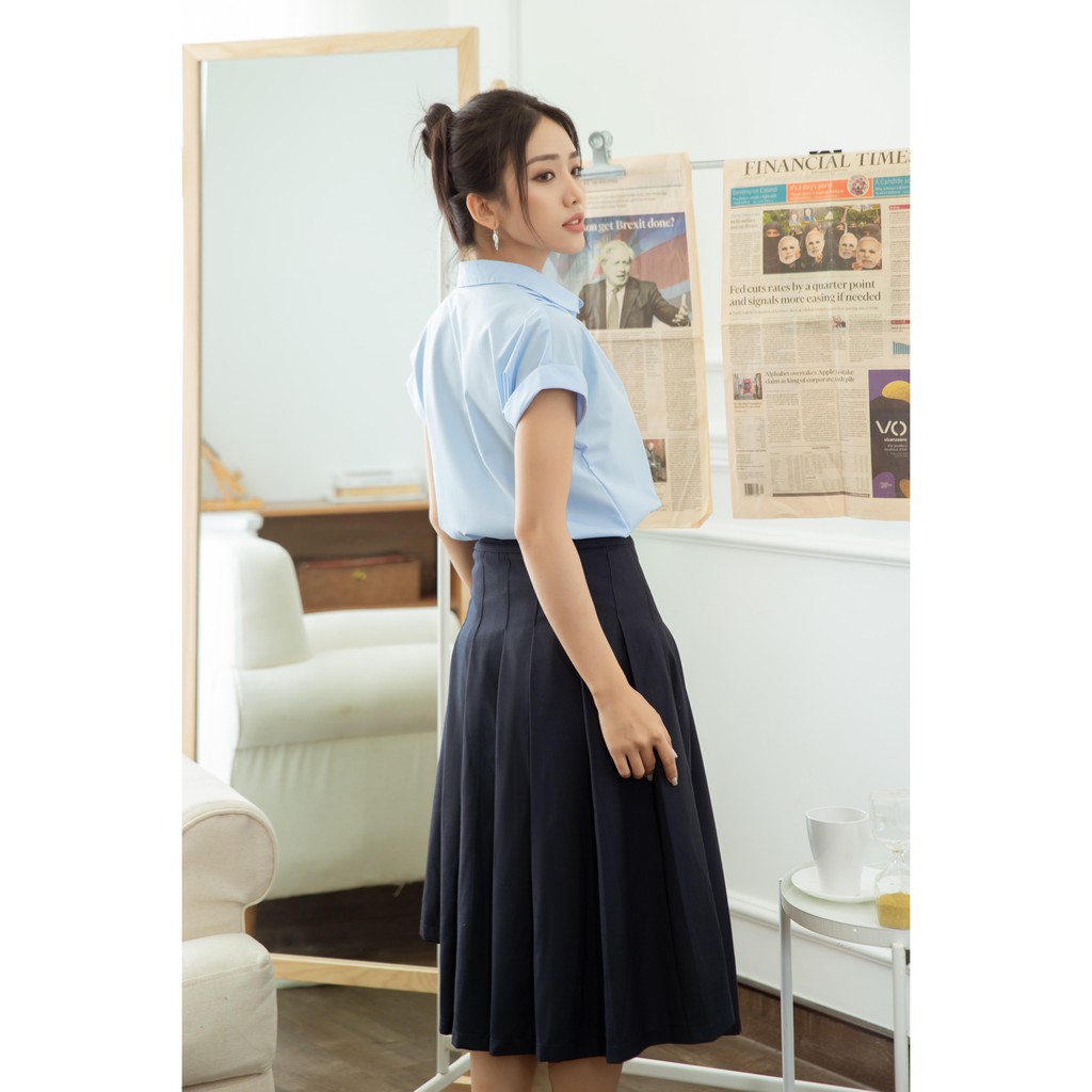 MINX - Áo Shoulder Pleated Shirt