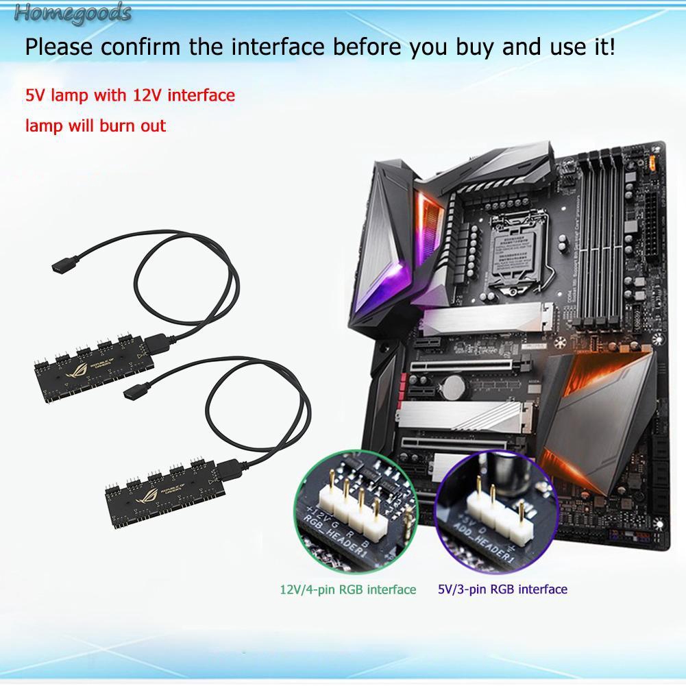 Good shop❦10 RGB Synchronization HUB Splitter Extension Cable for Motherboard RGB Fan
