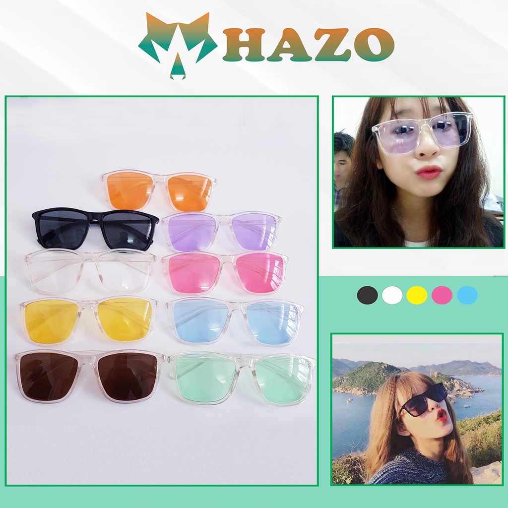 Mắt Kính Mát Chữ Gọng Tây Dẻo Trong Suốt Nhiều Màu Thời Trang Cực Hot - Hazo