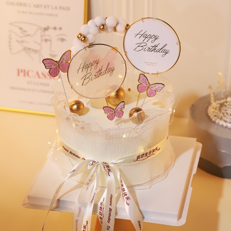 10 Que Cắm Trang Trí Bánh Chữ Happy Birthday Xinh Xắn