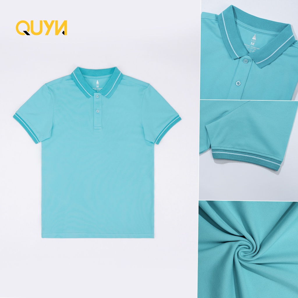 Áo Polo Nam màu Xanh ngọc ngắn tay cổ bẻ chất liệu cotton CVC co giãn 4 chiều mềm mát lên form đẹp kiểu dáng Basic
