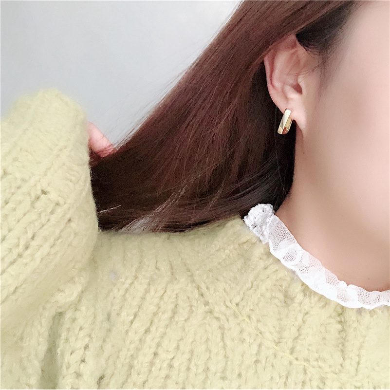 [JUNG/Jung Accessories] Bông tai/Hoa tai hợp kim hình vuông nhỏ phong cách Hàn Quốc
