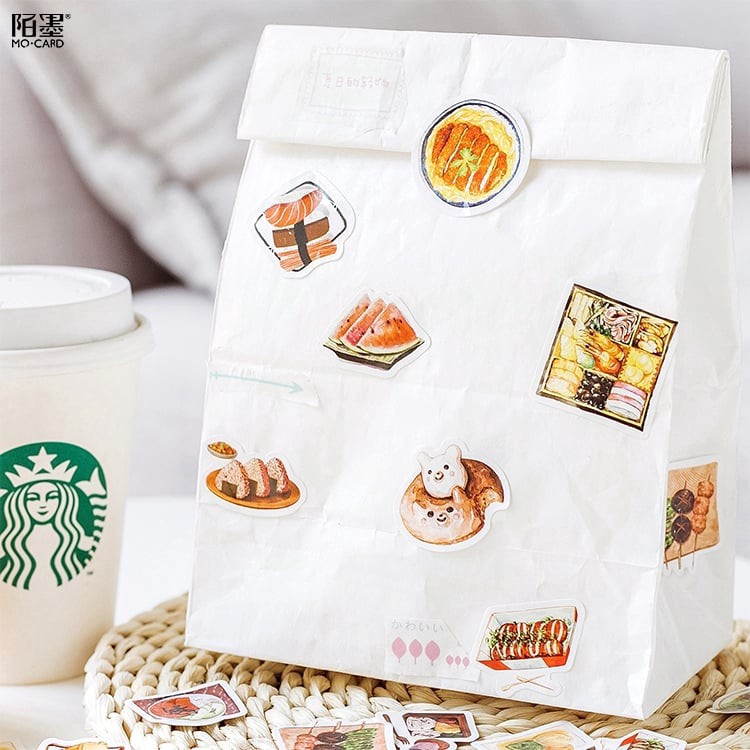 Hộp 46 Sticker Dán Món Ăn Nhật Bản