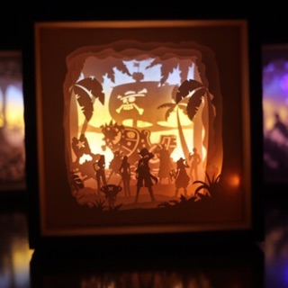 Đèn trang trí. Đèn phòng ngủ.One Piece Đèn giấy nghệ thuật 3D. Quà tặng doanh nghiệp, khách hàng, thiết kế riêng