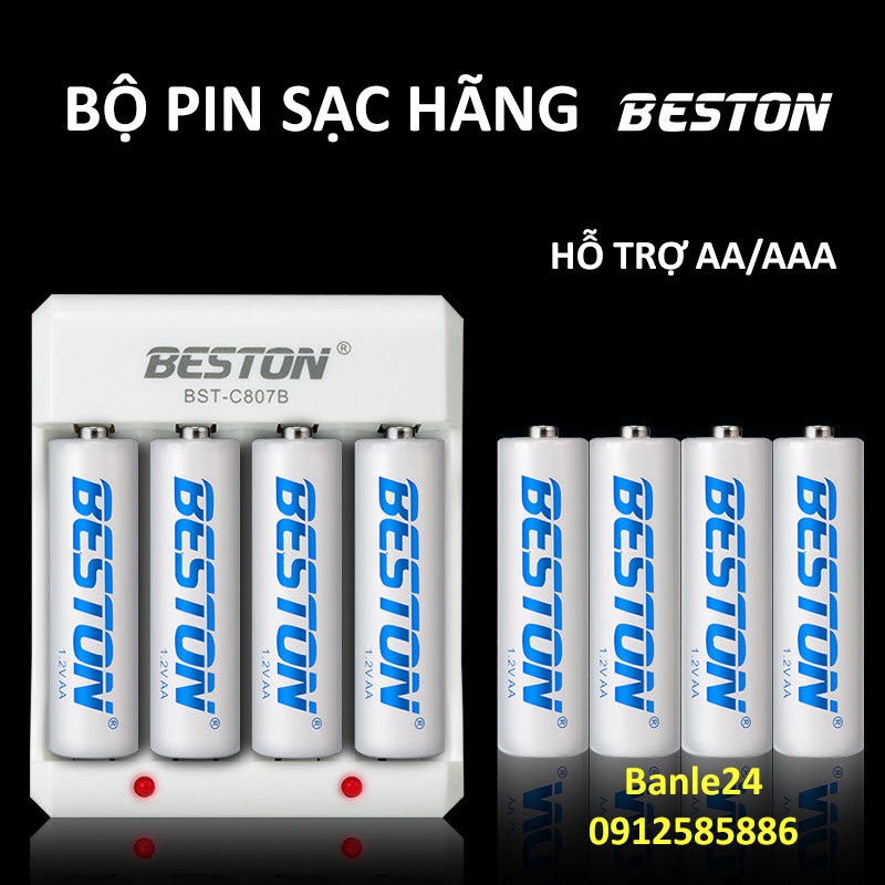 Combo pin AA AAA kèm sạc hoặc pin riêng hãng Beston giá siêu tốt