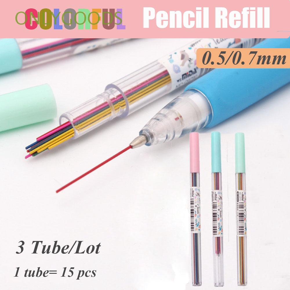 Set 3 ống đựng ruột bút chì bấm màu sắc ngòi 0.5/0.7mm