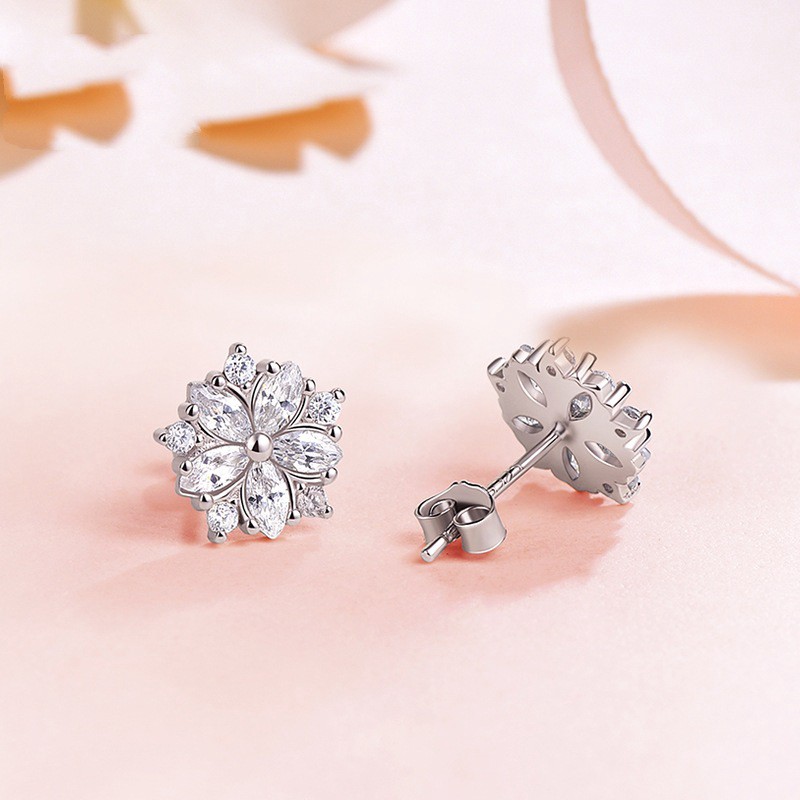 Hoa tai hình hoa anh đào đính kim cương nhỏ đơn giản thời trang mùa hè Hàn Quốc