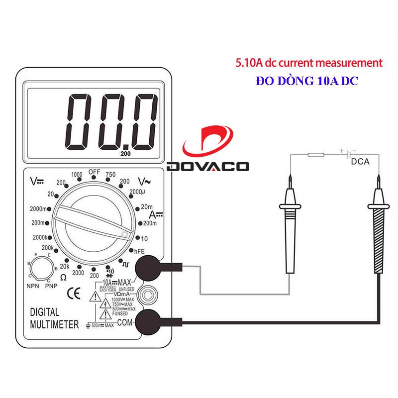 Đồng hồ đo điện vạn năng DT700D (Đo Ampe, điện trở, vôn kế, thông mạch và đầu ra sóng vuông)