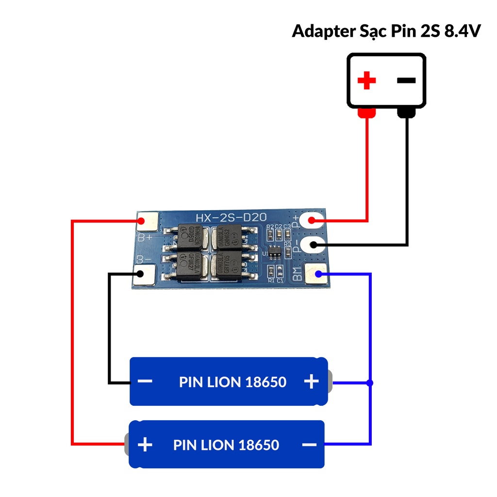 Mạch sạc và bảo vệ pin 2S 20A