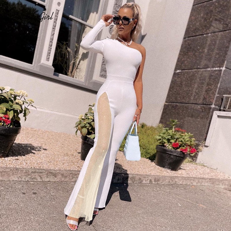 Áo liền quần Tay Dài Ống Loe Màu Trơn Thời Trang Dành Cho Nữ