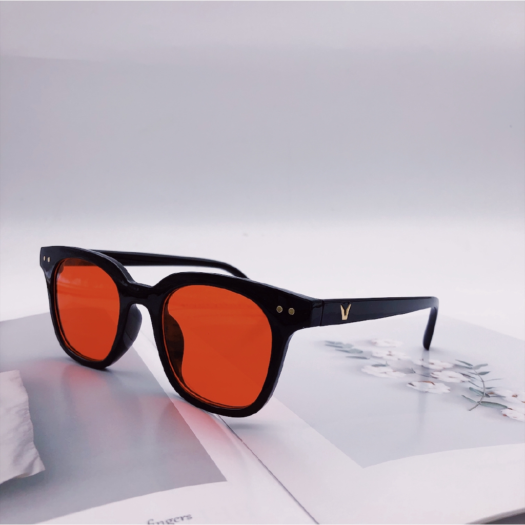 Kính mát chống nắng gọng vuông bằng kim loại thời trang cho nam &amp; nữ