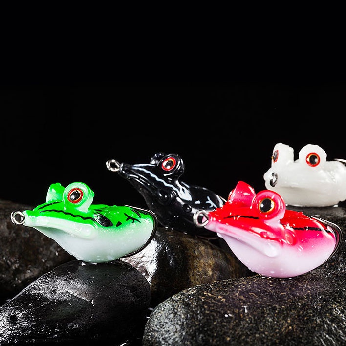 Mồi câu cá giả bằng silica gel phát sáng mắt kiểu 3D 6 màu tùy chọn 4.5cm chất lượng cao