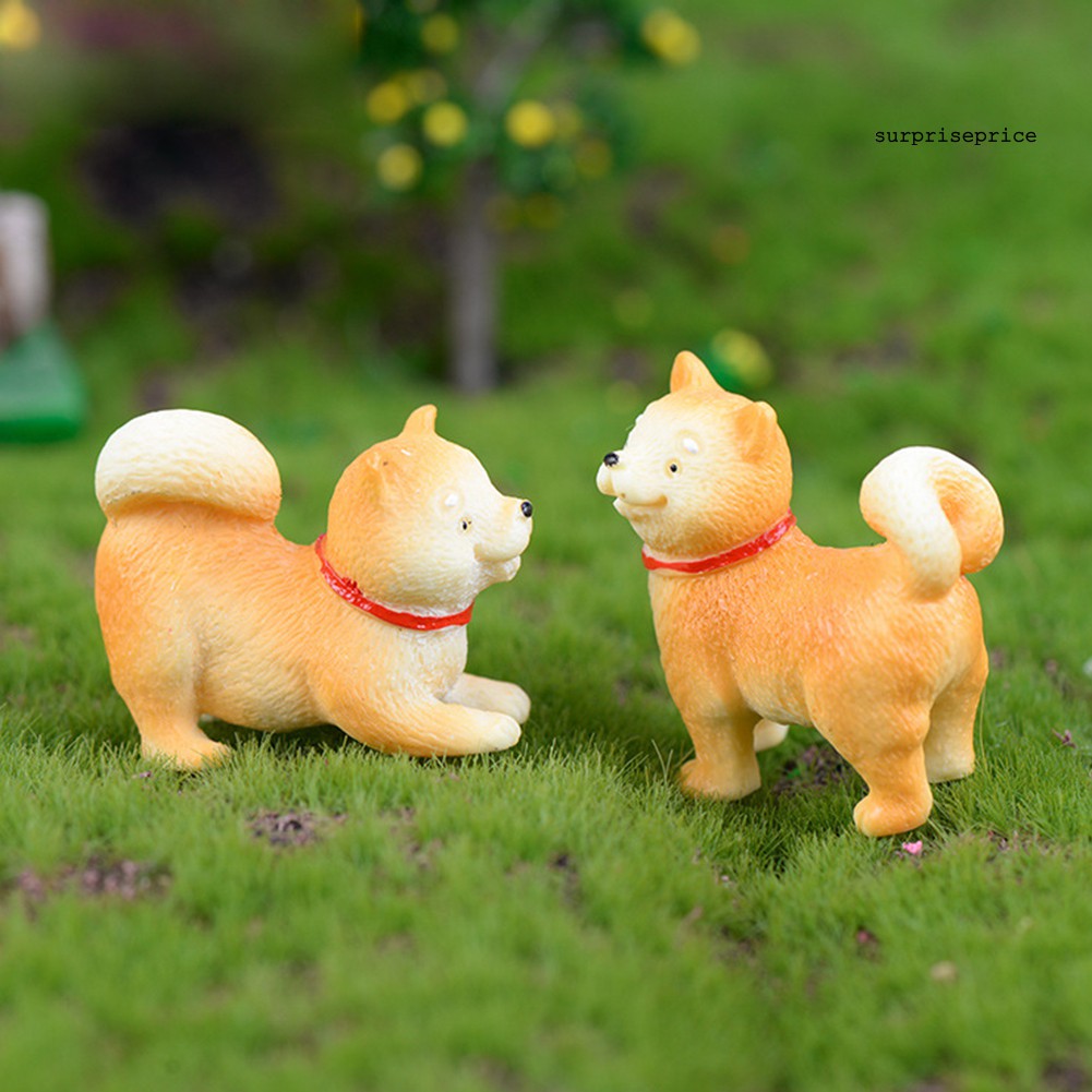 Búp bê mô hình trang trí bãi cỏ sân vườn hình chú chó resin đáng yêu