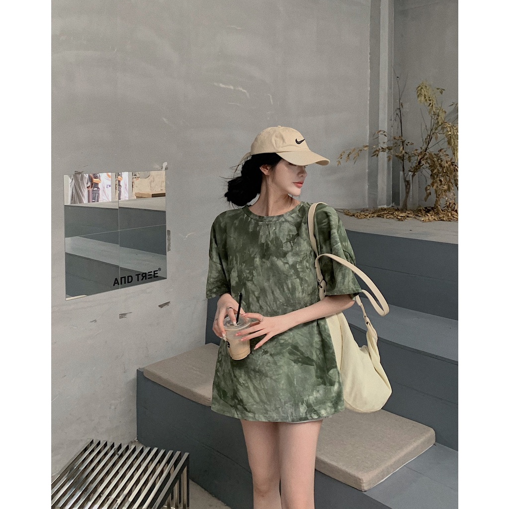 Áo Thun Tay Ngắn Oversize Phối Dây Xích Phong Cách Đường Phố Hip Hop Thời Trang Hàn Quốc