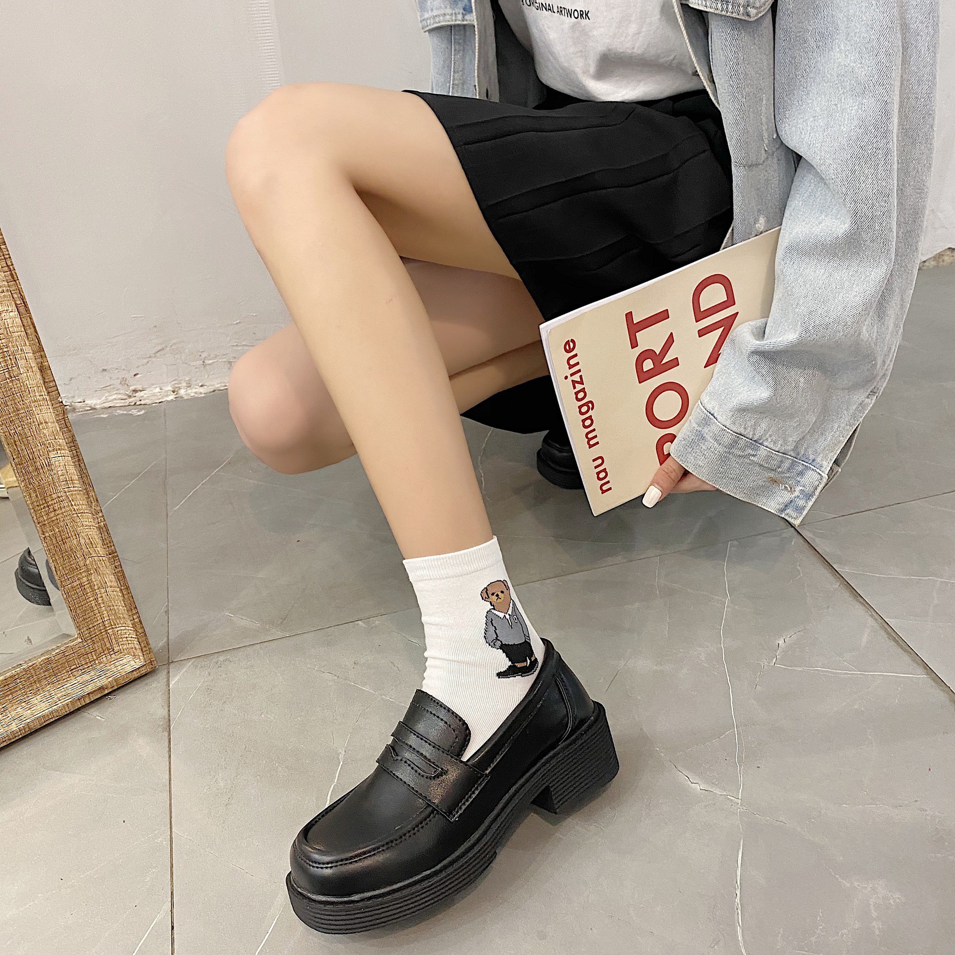 [ Mã 66CBSALE giảm 30K đơn 200K] Giày Đế Dày Phong Cách Anh Quốc Đáng Yêu Dễ Thương Cho Nữ | BigBuy360 - bigbuy360.vn