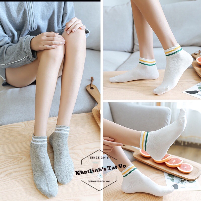TẤT, VỚ HAI SỌC NGẮN DÀNH CHO NỮ