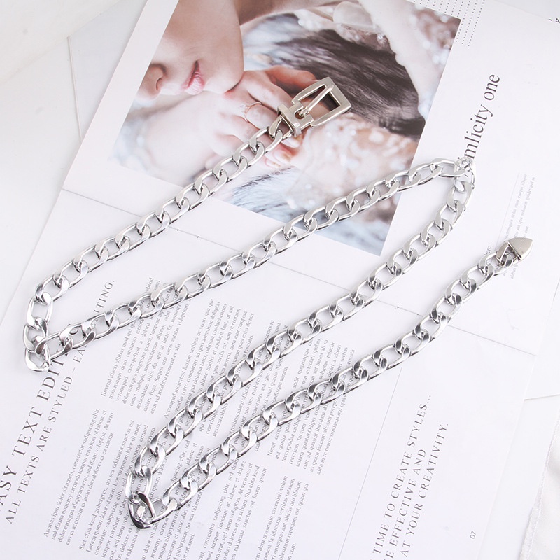 Dây Nịt Bằng Kim Loại Phong Cách Hip hop Đơn Giản Dành Cho Nam Và Nữ