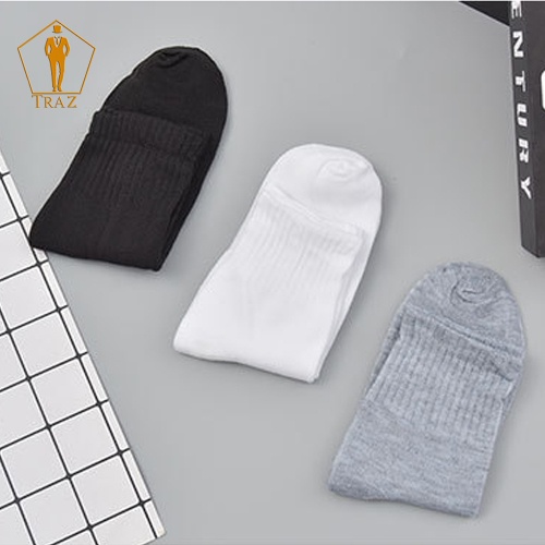 Tất Vớ Trơn Cổ Cao, Nam Nữ Trắng Đen Xám Thời Trang Unisex Style Hàn Quốc(2 chiếc bằng 1 đôi)