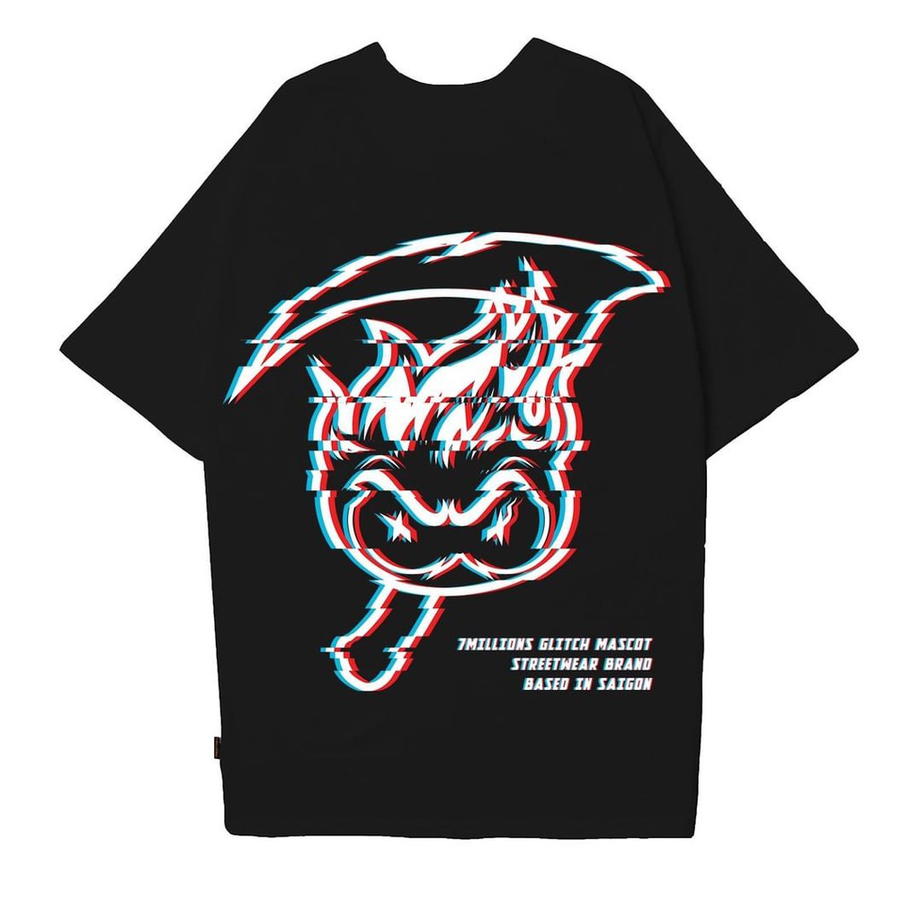 Áo thun 7millions Mascot Glitch - Đen - Unisex
